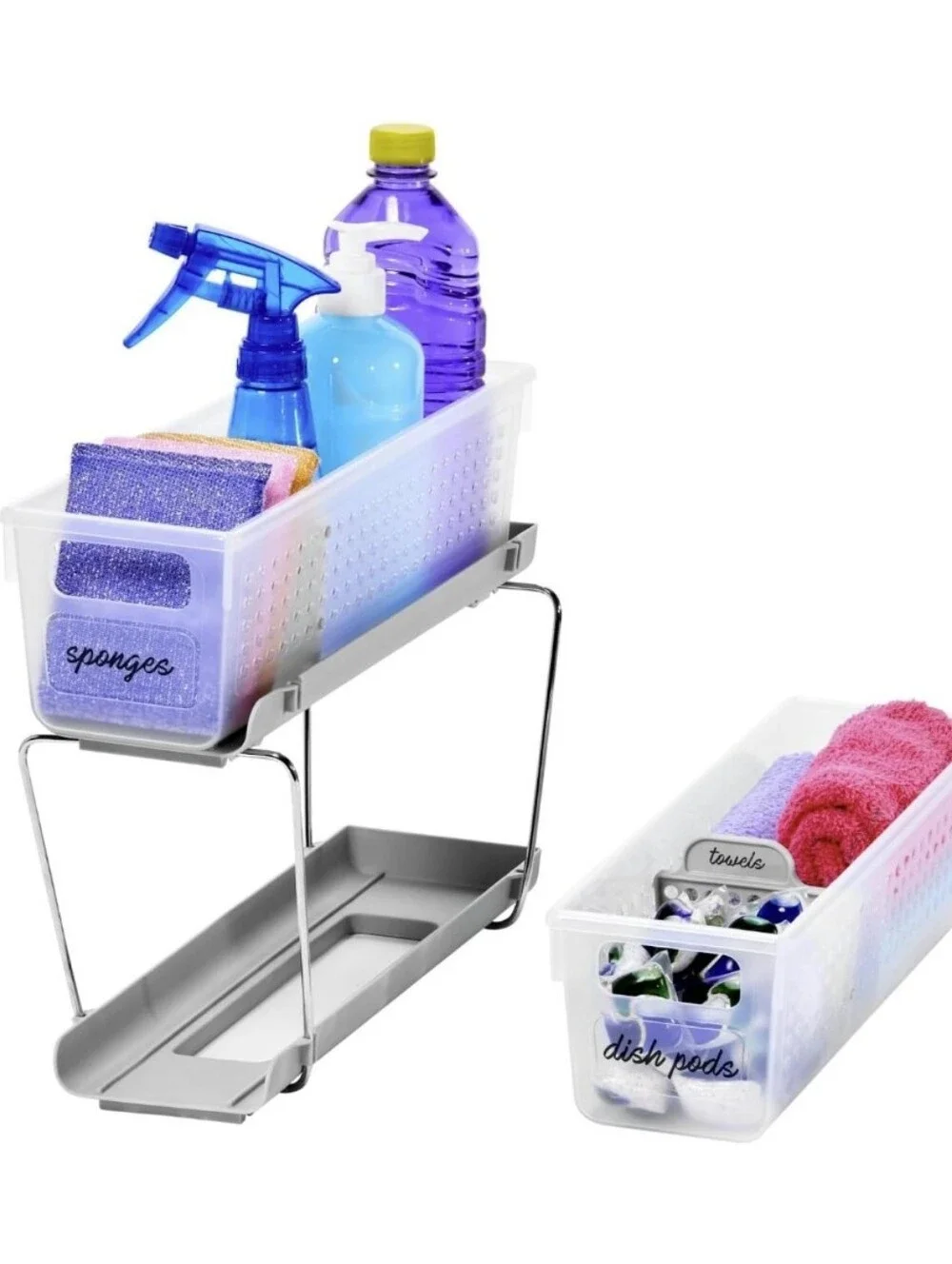 Madesmart Compact Two Tier Storage Organizers, Set of 2 Towers, Like New